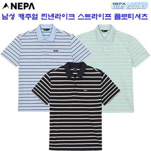 [네파][카라치셔츠 폴로티셔츠](7K35251) 남성 스트라이프 아이스 반팔 카라 폴로티셔츠