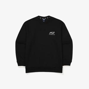 휠라긴팔티 TQJ FS2POF3104X-BLK 로고 면혼방 맨투맨