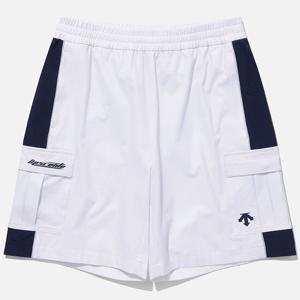[데상트] 공용 블록코어 카고 우븐 반바지 화이트 SP223UHP41