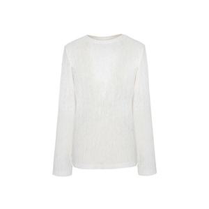 [올리비아하슬러]아이보리 하슬러 골지라인 라운드티 OHCSTS901