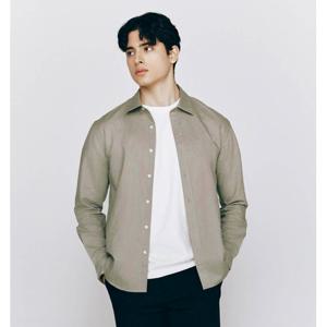 [지오다노] 남자 린넨혼방 면 루즈핏 긴팔 남방 셔츠 045505