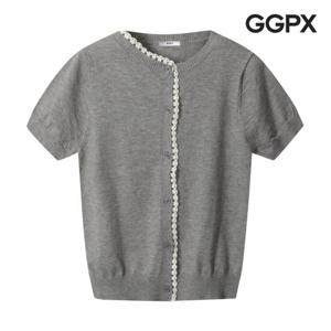 [GGPX] 하프 레이스 반팔 니트 가디건 (GP3KG008F)