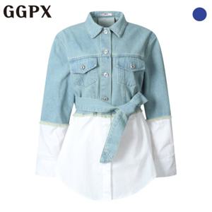 [GGPX] 스트랩 데님 반반 자켓 (GP2JK021F)