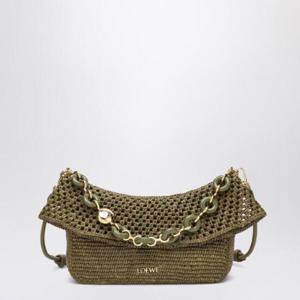 LOEWE Medium Ola bag in dark green raffia AP22P22X02NF/Q_LOEW-3969