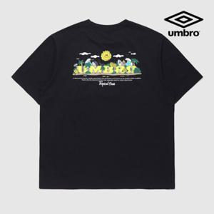 [엄브로] 트로피컬 오아시스 레터링 프레쉬 반팔 티셔츠 UQ223CRS55 BLK
