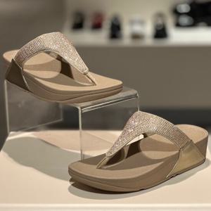 핏플랍 25S/S 루루 크리스탈 여성 토 포스트 FFSO5E318I3 진베이지