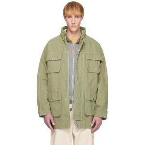 Maison Kitsune 코트 그린 코튼 데님 파카 251389M176001