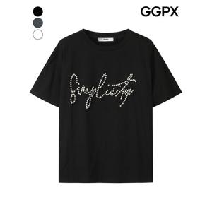 [GGPX]진주 레터링 포인트 티셔츠 (GP4TS036F)