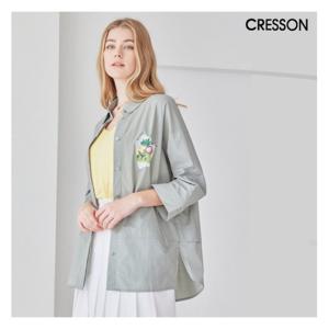 [크레송]크레송 여성 민트 루즈핏 아트웍 셔킷 셔츠 C232B201A1_