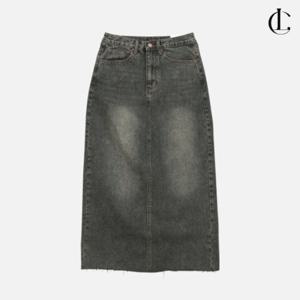 엘케이트 여성 롱치마 청 데님 뒷트임 맥시 스커트 롱 청치마 LPP032