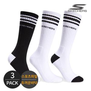 스케쳐스 여성 스포츠파일 탑링글 하이 크루삭스 3P_MX1