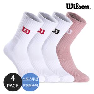 윌슨 여성 스포츠 쿠션 로고포인트 크루삭스 4P_MX