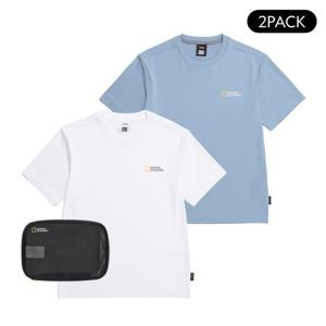 내셔널지오그래픽 N255UPA910 유니 메이스 2PACK 반팔티 BLUE