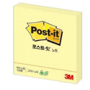 3M 포스트잇 노트 654 노랑 90매(76x76mm)