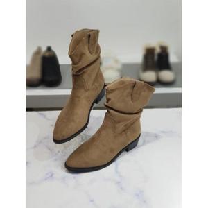 한슈 세이브존03 셔링 스웨이드 슬림코 미들 부츠 4cm AGHS945010vgA