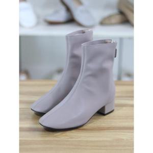 바이로쏘 세이브존06 소가죽 뒷지퍼 절개라인 4cm 앵클부츠 (BY)23S10828CB4W