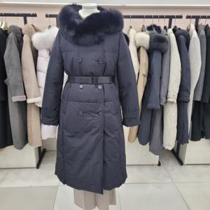 [온앤온]폭스퍼후드 더블버튼 구스롱패딩njp4whc0401