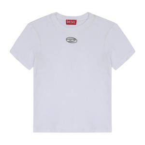 디젤 A16841 0CLBR 100 (T-REGS-OD-Q1) 컷아웃 메탈릭 로고 여성 반팔티