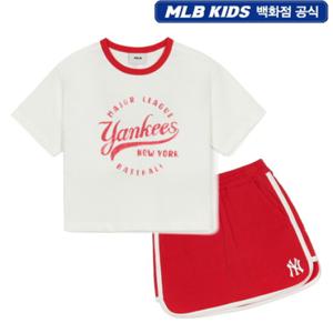 MLB키즈 [7FS1V1253-50IVS] 바시티 스트릿 여아 티셔츠세트