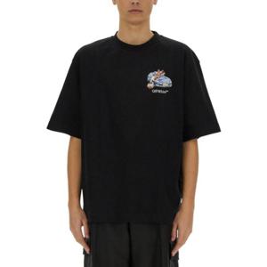 오프화이트 반팔 티셔츠 OMAA120 S25JER0031001 Black