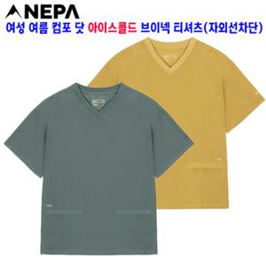 [네파][티셔츠 반팔티셔츠](7L45367) 여성 여름 컴포 닷 아이스콜드 브이넥 티셔츠(UV차단)