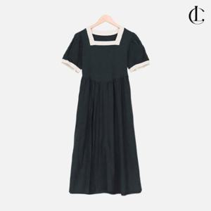 엘케이트 여성 원피스 린넨 시원한 반팔 여름 스퀘어넥 롱치마 드레스 LDOR002