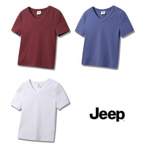 Jeep [지프] JQ2TSF212 (여성) 신축성 좋은 V넥 반팔티셔츠