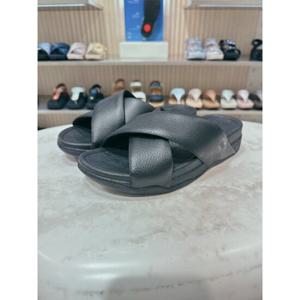 [FITFLOP][서퍼] FFSO5E810BK 25S S 레더 크로스 블랙 남성 슬라이드