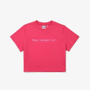 휠라반팔티 TQJ FS2RSF2172F-HPK 여성 인터내셔널 크롭 티셔츠