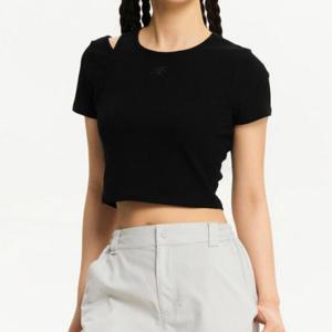 뉴발란스반팔티 KQJ NBNEE2W512-19 WOMEN 썸머 골지 컷아웃 반팔티 SLIM FIT