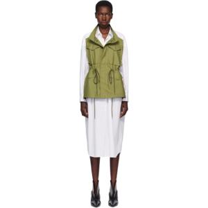 25 SS Junya Watanabe 여성 화이트   카키 셔츠 미디 드레스 252253F054001
