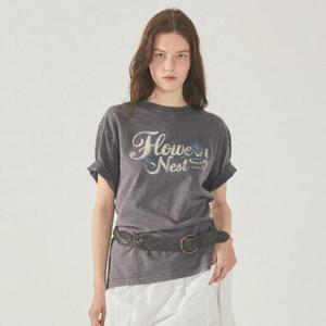 후아유 후아유 여성 플라워 다잉 오버핏 반팔 티셔츠 WHRPF2521F WHRPF2521F 11