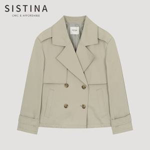 [SISTINA] 인기 플랩 더블 숏 트렌치코트_AWWBYO11020_LK