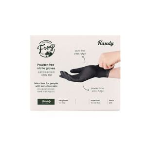 FROG 파우더프리 니트릴장갑 블랙 소 중 대 100매입