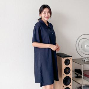 샵앤) 로제국산 카라 단추 면100 반팔원피스AMI-WDR-3500-오크밀