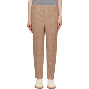 25 SS Homme Plisse Issey Miyake 남성 베이지 컴플리트 슬랙스 242729M191045