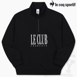 [르꼬끄 스포르티브]르꼬끄  에센셜 반집업 레터 맨투맨 QP123LFS15 BLK