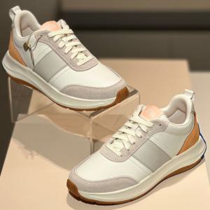 핏플랍 25S/S F-모드 레더/스웨이드 믹스 여성 플랫폼 스니커즈 FFSO5E051O2 오렌지
