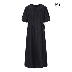 [씨]벌룬 셔링 라운드 원피스 블랙 SGOAE2575