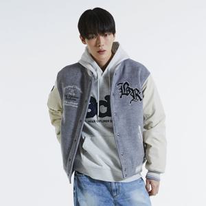 [버커루]남녀공용 아플리케 바시티 패딩 점퍼 자켓 B241JP350P