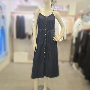 [수스]끈 레이어드 데님 롱 원피스  KSMS252NOP453