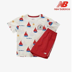 [뉴발란스] 키즈 Beach 전판 유니 셋업 NK9YE2602U-39 반팔티