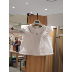 베네통키즈6 아일렛우븐블라우스QAWS16531 25S/S