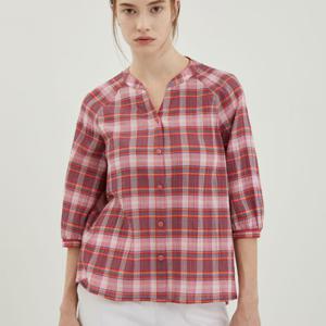 [올리비아로렌]VVCNL4M4286 와이넥체크블라우스