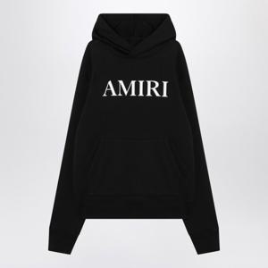 아미리 콘트라스팅 레터링 로고 블랙 후드티 AMJYHD1049CO 001