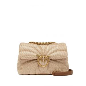 [PINKO] 여성 숄더백 러브 퍼프 클래식 라피아 백 100038A2C8 C50Q BEIGEGRIGIO FUMOANTIQUE 골드 /9