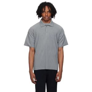 Homme Plisse Issey Miyake 폴로셔츠 그레이 먼슬리 컬러 메이 폴로 셔츠 242729M212001