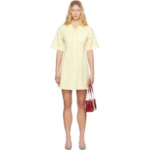 AMI Paris 원피스 옐로우 울 셔츠 미니 드레스 251482F052001