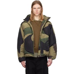 BAPE 패딩 그린 카모 나일론 다운 재킷 242546M178004