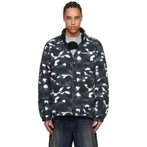 BAPE 패딩 블랙 리버서블 시티 카모 다운 재킷 242546M178010